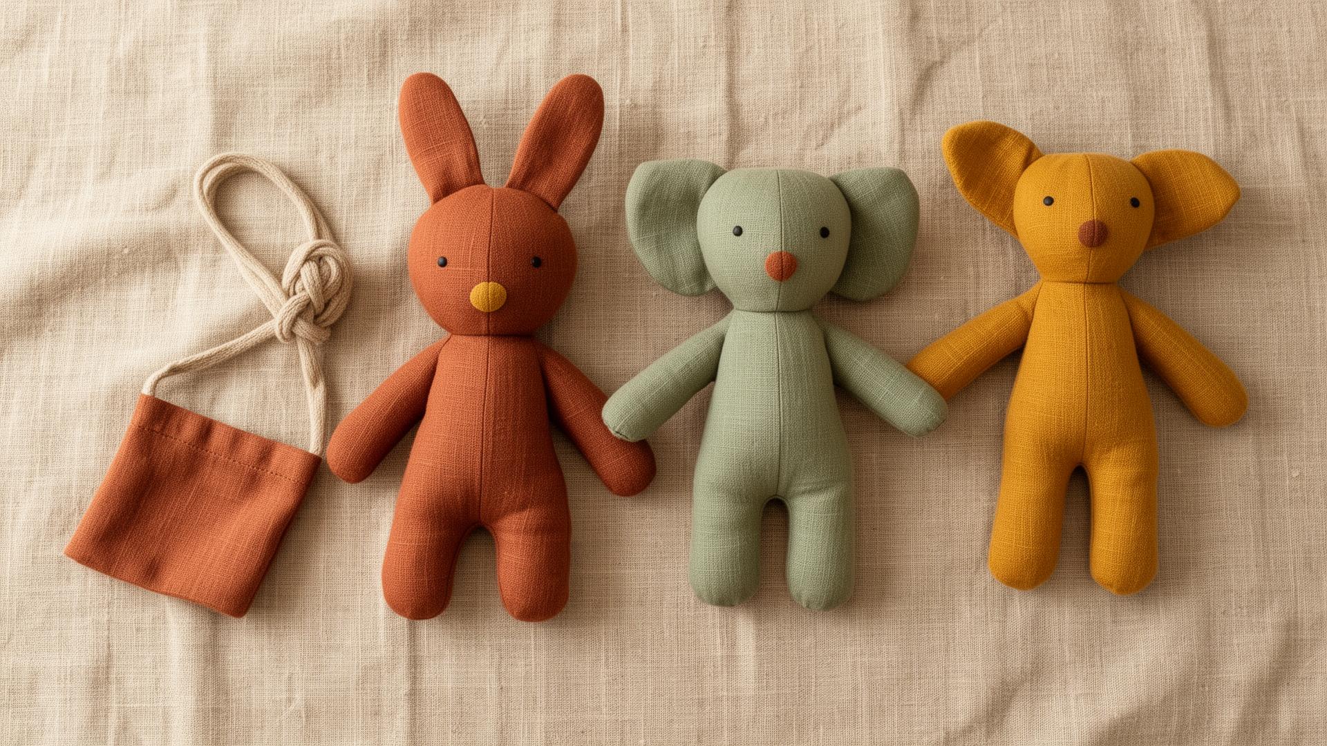 Ručně šité lněné hračky